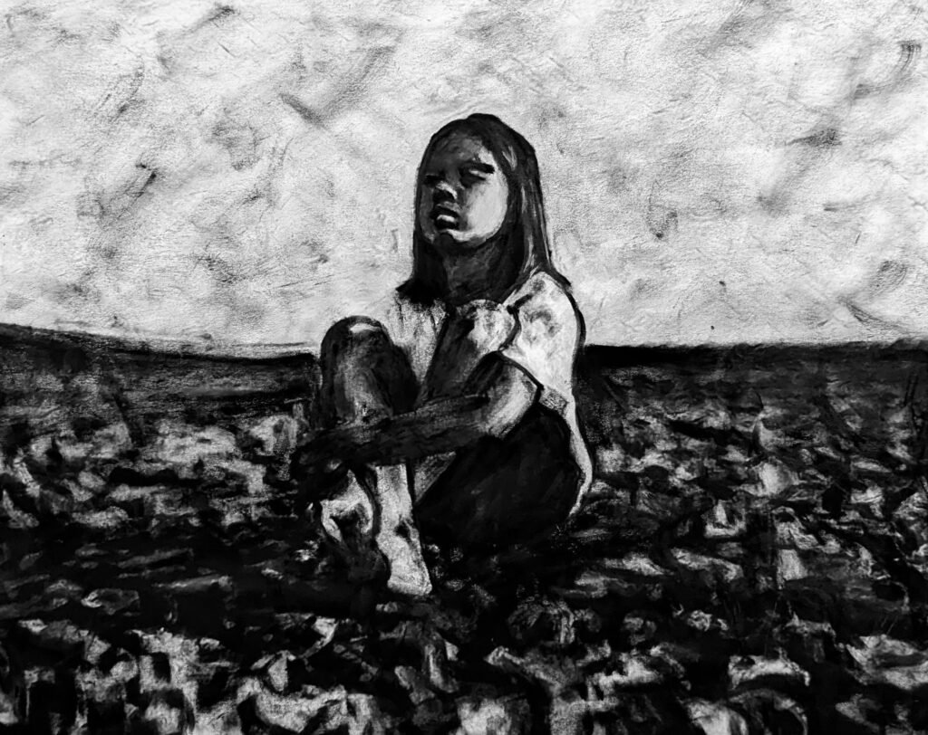 s p i w — The Carbon Art climate charcoal artwork by artist Abhi