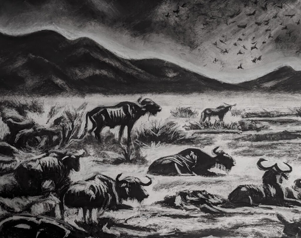 s p i w — The Carbon Art climate charcoal artwork by artist Abhi
