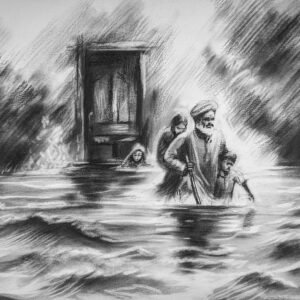 Limited edition charcoal artwork detail — The Carbon Art climate fine art collection