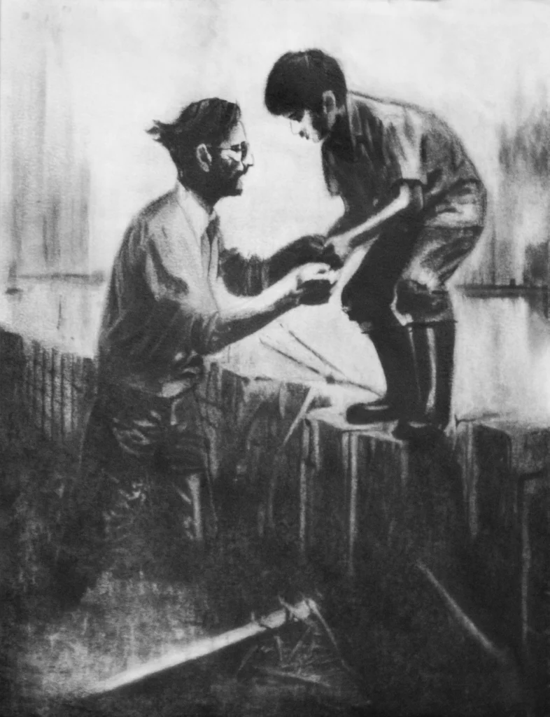 s p i w — The Carbon Art climate charcoal artwork by artist Abhi