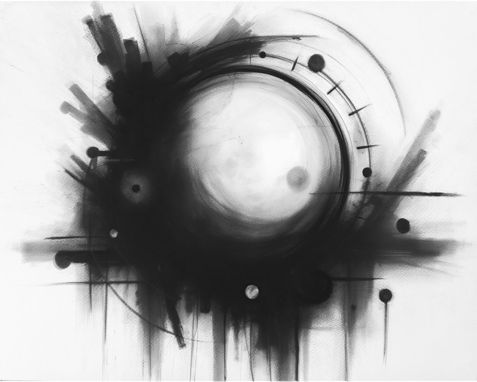 Circularity &mdash; climate systems charcoal artwork by The Carbon Art
